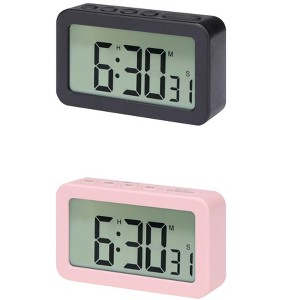 REGALWOVEN 2 Pcs Digital Smart Battery Powered Snooze Home Decor Alarm Clock 3.3 x 2 x 0.8 Inches - 1 of 4
