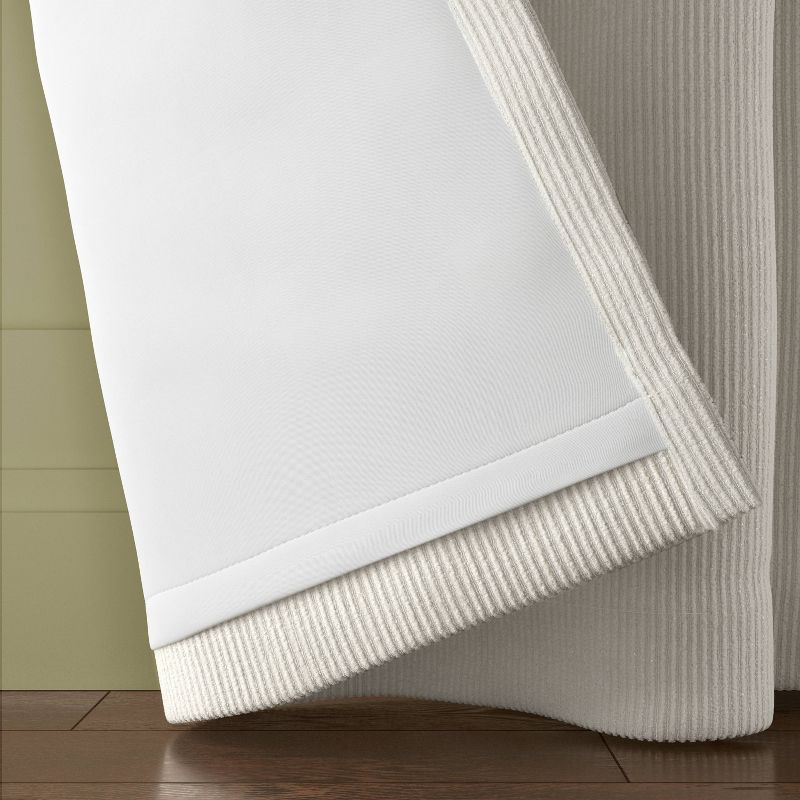 Blackout Corded Ribbed Curtain Panels - Threshold™, 5 of 7