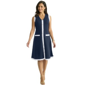Jessica London Women's Plus Size Sleeveless Crepe Dress - 1 of 4