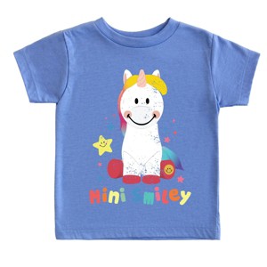 The Juniper Shop Mini Smiley Unicorn Distressed Toddler Short Sleeve Tee - 1 of 4