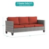 Sonkuki Outdoor Wicker Patio 3-Seat Sofa, PE Rattan Conversation Set With All-Weather Cushions - 2 of 4