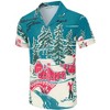 Halloween Men's Floral Print Button-Down Shirt Men's Hawaiian Floral Shirts Tropical Holiday Beach Shirt - 2 of 4