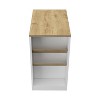 TiramisuBest Wine Storage Pedestal Kitchen Island White and Macadamia with White for Kitchen Islands & Carts - 3 of 4