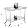 Stainless Steel Prep Table 48x24 Inch, NSF Certified Kitchen Work Table with Adjustable Undershelf, Heavy Duty & Rustproof for Restaurants, Bakeries - 3 of 4