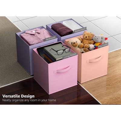 Multi-Color Fabric Collapsible Storage Cubes for Kids, 6-Pack