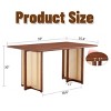 Rustic Dining Table with Faux Rattan Legs, Rounded Corners and Anti-Slip Feet for Dining Room 59in-3irtyhousy - 3 of 4