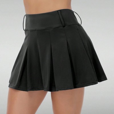 Clotth Women’s Mid Waisted Pleated Tennis Skirt with Pockets - 2-in-1 Athletic Skort,Soft Stretch Fabric for Golf,Running,Yoga & Casual Wear