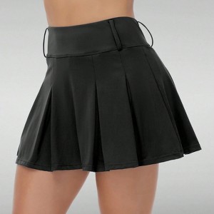 Clotth Women’s Mid Waisted Pleated Tennis Skirt with Pockets - 2-in-1 Athletic Skort,Soft Stretch Fabric for Golf,Running,Yoga & Casual Wear - 1 of 4