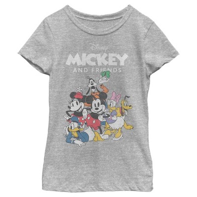 Girl's Disney Mickey And Friends Retro Group T-shirt : Target