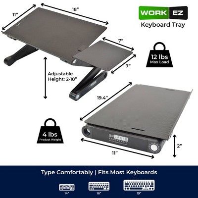 Black Adjustable Aluminum Keyboard and Mouse Platform