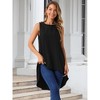 INSPIRE CHIC Women's Casual High Low Blouse Sleeveless Crewneck Asymmetrical Hem Flowy Blouse - 4 of 4