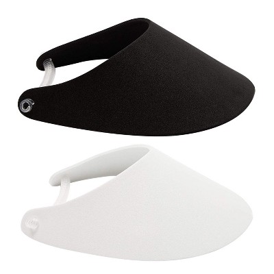 Juvale 16 Pack Black & White Foam Visors Caps, Party Hats with Coil Bands for Art Crafts, 9.25 x 7 in