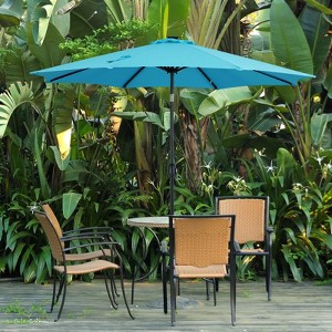 PAGED 15FT Rectangle Patio Umbrella Large Outdoor Market Umbrella with Crank, Self-locking Function, Durable Base and 12 Ribs for Garden - 1 of 4
