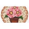 Earth Rugs Pink Floral Pot Round Coaster – 7" Jute Farmhouse Table Protection - 2 of 3