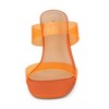 Allegra K Women's Colorful Straps Clear Chunky High Heels Slides Sandals - 2 of 4