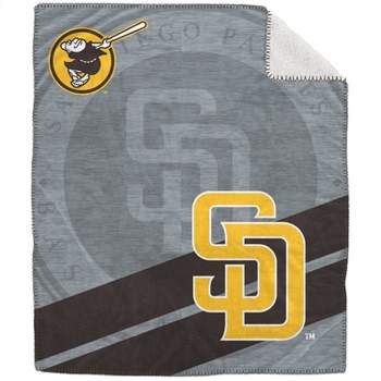 MLB San Diego Padres Corner Logo Faux Shearling Blanket
