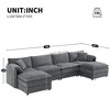 CAVINAS 136"Modular Sectional Sofa with 6 Seats,U-shaped Cloud Couch for Living Room,Oversized Couch with Double Cushions,Dark Blue - 3 of 4