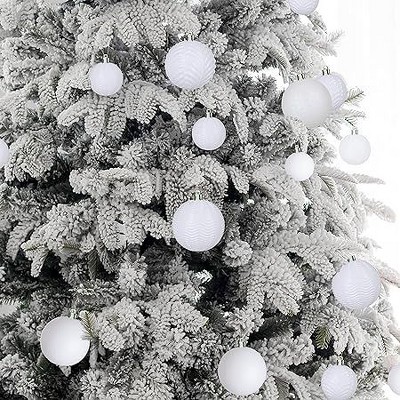 White Shatterproof Plastic Christmas Ball Ornaments Set