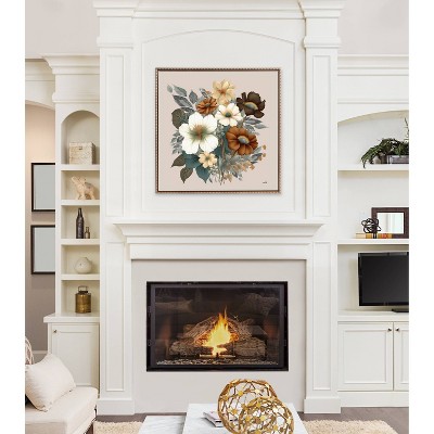 Blossom Symphony Gold Framed 30"x30" Canvas Wall Art