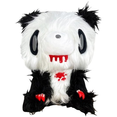 Gloomy Bear - Black White Gloomy Bear Sitting Pose Long Hair Fur Plush 7"H