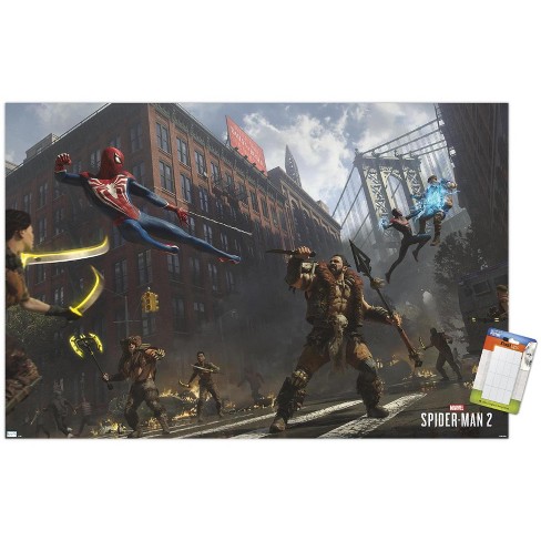 Trends International Marvel's Spider-Man 2 - Group Unframed Wall Poster  Print White Mounts Bundle 22.375 x 34