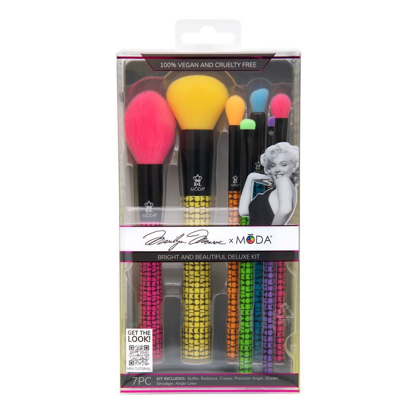 Marilyn Monroe x MODA Brush Bright and Beautiful Deluxe 7pc Makeup Brush Set., 6 of 7