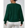Women's Cable Knit Christmas Sweater - Cozy Long Sleeve Crewneck Holiday Pullover (S-XL) - 3 of 3