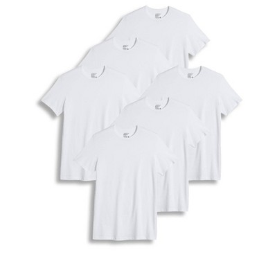 Jockey Men's Slim Fit Cotton Stretch Crew Neck T-shirt - 6 Pack L White ...