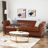 3-Seater Sofa With Rolled Arms And Curved Backrest,Comfortable Couch Sofa,Upholstered Sofa For Living Room,Bedroom-Cuddlewood - 3 of 4