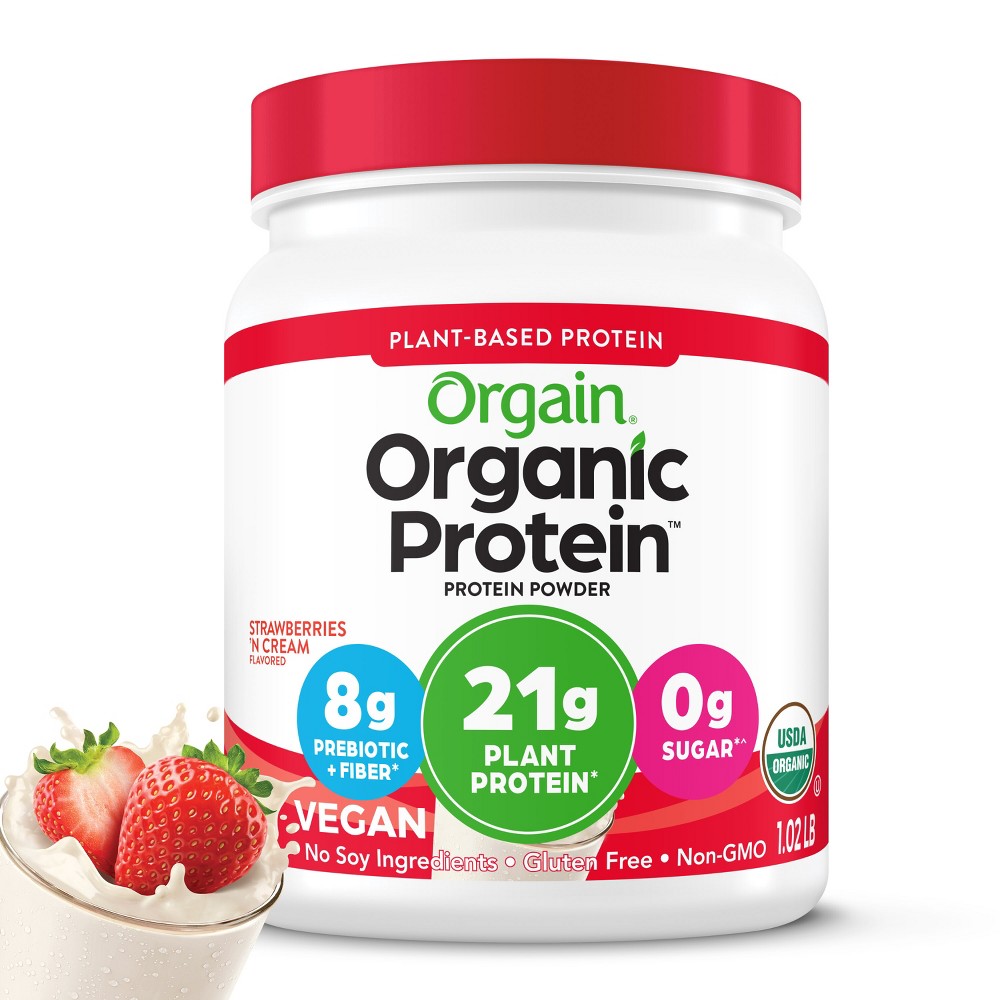 Photos - Vitamins & Minerals Orgain Organic Protein Powder - Strawberries and Cream - 1lb 