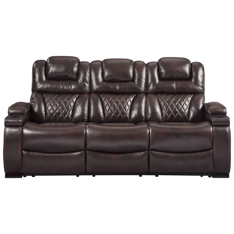 Warnerton Power Recliner Sofa with Adjustable Headrest Chocolate - Signature Design by Ashley, 1 of 15