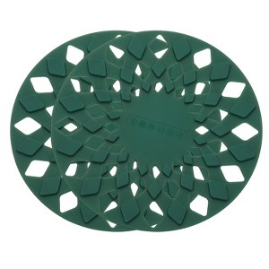 Unique Bargains Silicone Heat-Resistant Non-Slip Round Trivet Placemats 6.7" 2 Pcs - 1 of 4