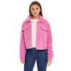Women's Faux Fur Teddy Jean Jacket - SEBBY - 2 of 4