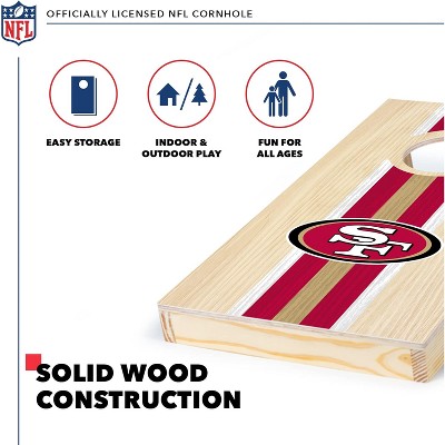 San Francisco 49ers Travel Size Wood Cornhole Set with Bean Bags