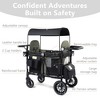 Kinder King All-Terrain Stroller Wagon for 2 Kids with Canopy, Shock-Absorbing Wheels, Storage Bag, Snack Tray & Adjustable Leather Handle - 2 of 4