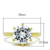 Slickblue Women's IP Gold Stainless Steel Ring, Round Clear CZ Center Stone, Solitaire Engagement Style, Size 5-10 - 2 of 4