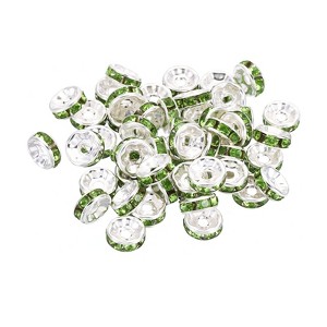 Unique Bargains Rhinestone Small Round Bulk Glass Spacer Beads for Jewelry Making 100 Pcs - 1 of 4