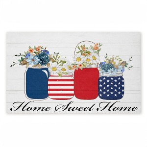 Stupell Industries Patriotic Flower Jars Printed Outdoor Door Mat, design by Kim Allen, 18"x30" - 1 of 4