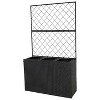 Sunnydaze 3-Section Wicker Planter Box with Trellis for Indoor or Outdoor Use - Black - 3 of 4