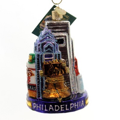 Old World Christmas 4.5" Philadelphia City Brotherly Love  -  Tree Ornaments