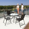 Tangkula 4 PCS Folding Rattan Chair Brown Outdoor Indoor Furniture - image 4 of 4