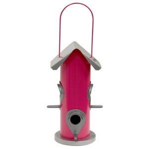 Heath Outdoor Products Cotton Candy Bird Feeder 4 Feeding Ports W/ Rain Guards - Pink/Gray (13.75") - 1 of 1