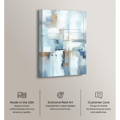 House of Lines II Blue and White Abstract Canvas Wall Art, 24" x 36"