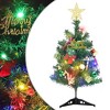 vidaXL Mini Artificial Christmas Tree with 20 LEDs - Green | 8 Lighting Modes | USB Operated | Decorative Festive Season Decor with Ornaments - 2 of 4