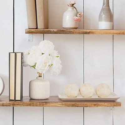 Rustic Luxe Off-White Plastic Decorative Tray and Orbs Set