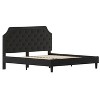 Merrick Lane Platform Bed with Slatted Support Contemporary Tufted Upholstery with Accent Nail Trim - 2 of 4