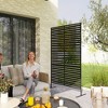 Outsunny Decorative Metal Outdoor Privacy Screen, Freestanding Privacy Fence Screen Outdoor Divider with Stand, 78" H x 48" W - 3 of 4