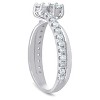 Pompeii3 1Ct Two Stone Diamond Engagement Forever Us Ring 14K White Gold Anniversary Band - 2 of 4