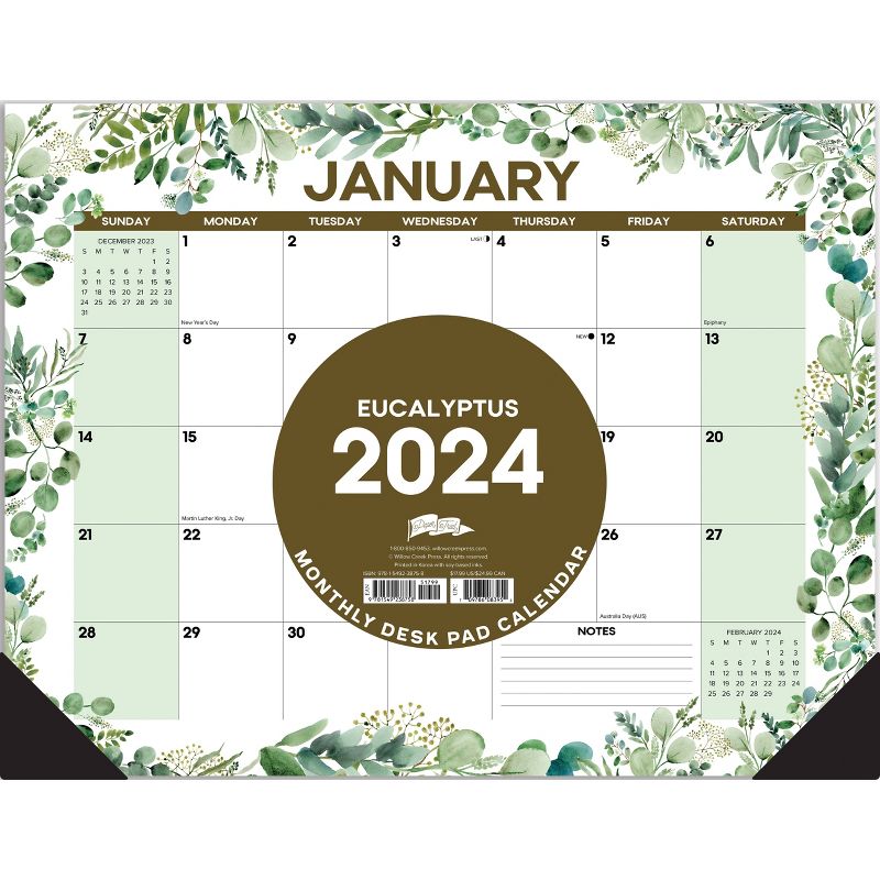 Willow Creek Press 2024 Monthly Planner 22&#34;x17&#34; Eucalyptus &#38; Succulents, 3 of 4