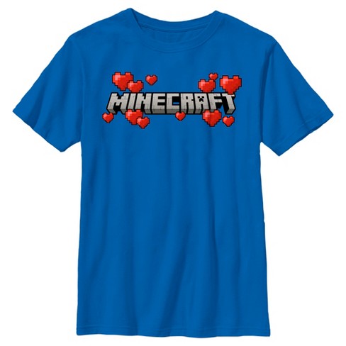 Boy's Minecraft Valentine's Day Hearts Logo T-shirt - Royal Blue - X ...